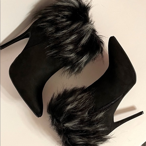 Faux Fur Suede Ankle Boots - Picture 4 of 14